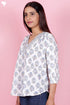 Cambric Cotton Shirt In Block Print